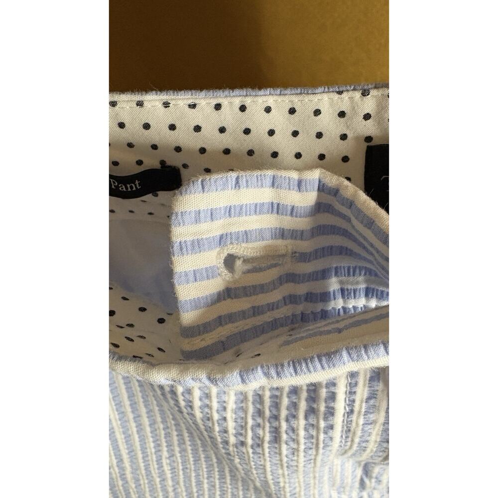 Talbots Women's Striped Perfect Crop Seersucker Nautical Pants Size 10 Resort - Picture 5 of 6